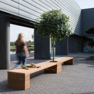 Teak Seating Planter